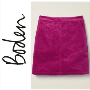 Boden Womens 14L Leonie Plush Corduroy A-Line Mini Skirt Berry Magenta Pink